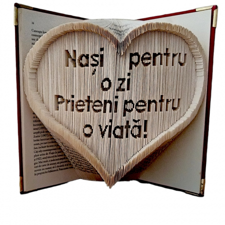 Cadou NASI - Cadou pentru nași-carte sculptata manual