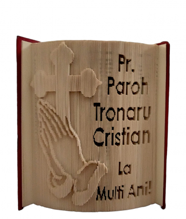 Cadou tematic - Carte sculptata pentru preot paroh La multi ani