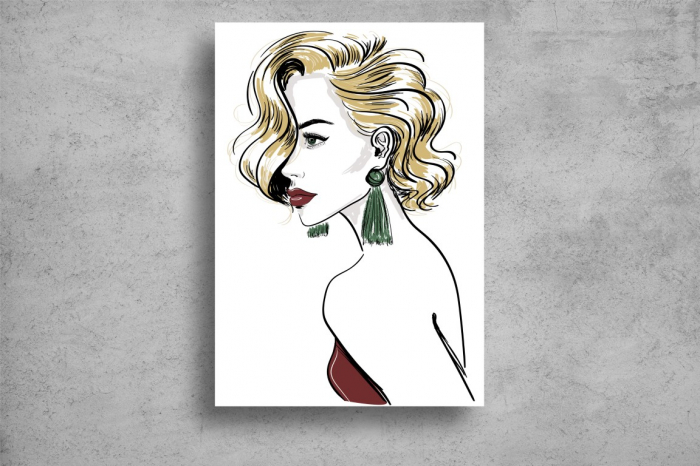 Tablou Canvas - Abstract femeie cu cercei [2]