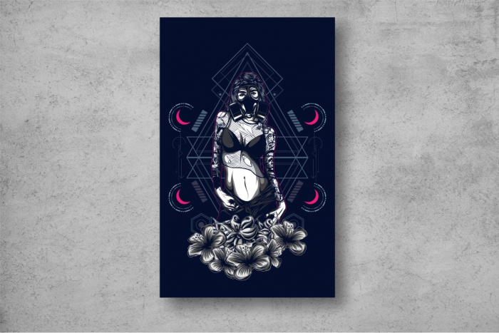 Tablou Canvas - Abstract femeie-cu-masca [2]