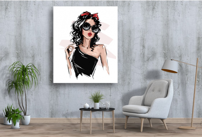 Tablou Canvas - Abstract femeie cu ochelari de soare [3]