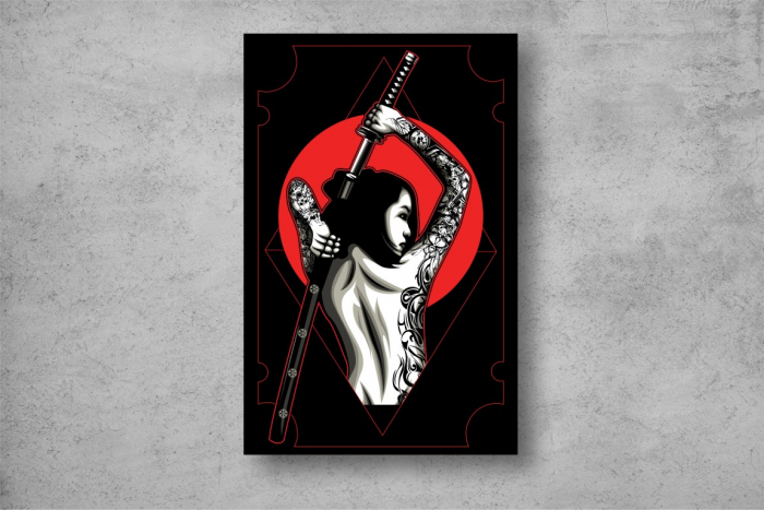 Tablou Canvas - Abstract femeie cu sabie [2]