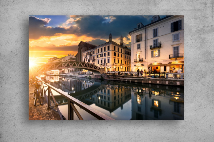 Tablou Canvas - Apus la Milano [2]