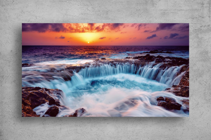 Tablou Canvas - Apusul de langa cascada [2]