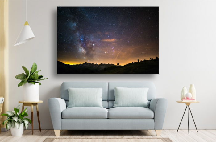 Tablou Canvas - Calea Lactee deasupra muntilor [1]