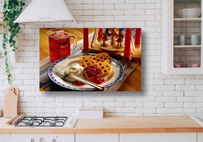 Tablou Canvas Food - Vafe la micul dejun [2]