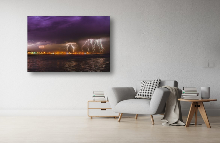 Tablou Canvas - Fulgere peste oras [1]