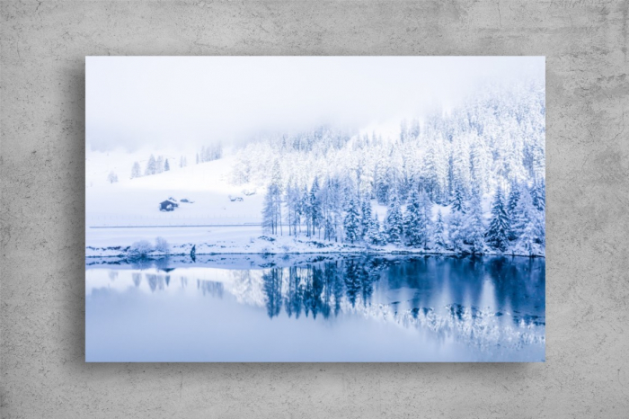 Tablou Canvas - Lacul inzapezit si reflexia brazilor [2]