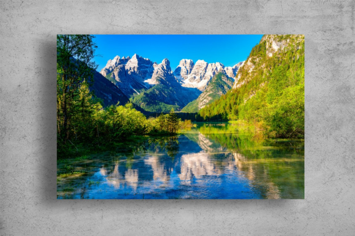 Tablou Canvas - Lacul, muntii si padurea [2]