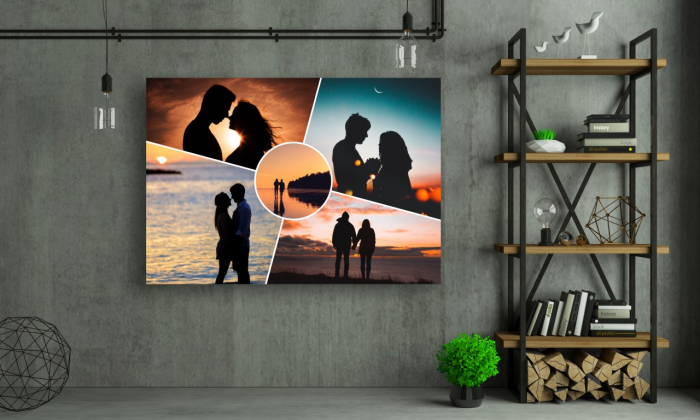 Tablou Canvas Personalizat - Cuplu (colaj 5 fotografii, orientare landscape) [2]