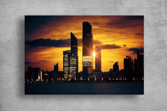 Tablou Canvas - Zgarie-norii din Abu-Dhabi la apus [2]