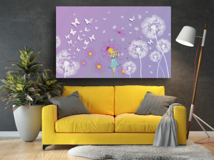 Tablouri Canvas - Copii - Fetita si fluturi [2]