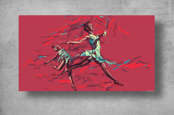 Tapet Premium Canvas - Balerinele abstract [2]