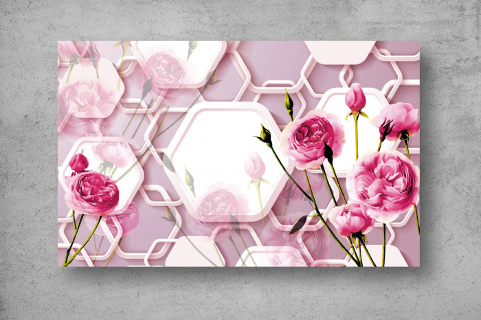 Tapet Premium Canvas - Bobocii si florile inflorite 3d abstract [2]