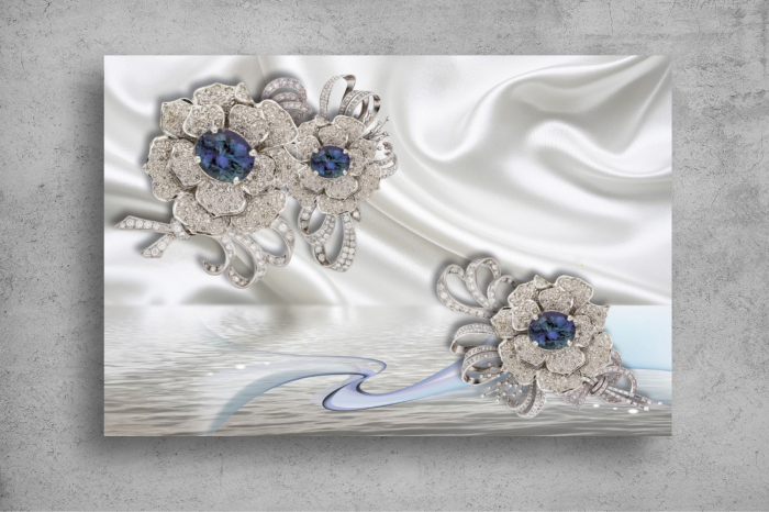 Tapet Premium Canvas - Brosele cu pietre pretioase 3d abstract [2]