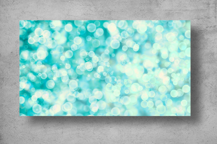 Tapet Premium Canvas - Bule transparente pe fundal bleu abstract [2]
