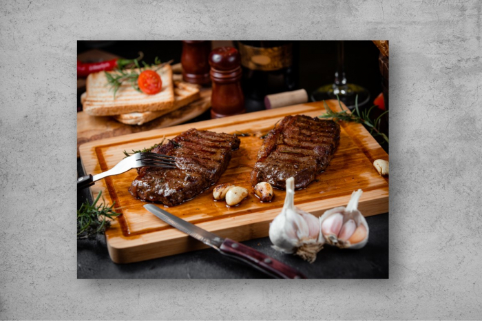Tapet Premium Canvas - Carne prajita cu usturoi [2]