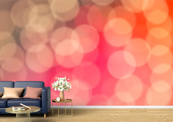 Tapet Premium Canvas - Cercuri albe pe fundal colorat abstract [1]