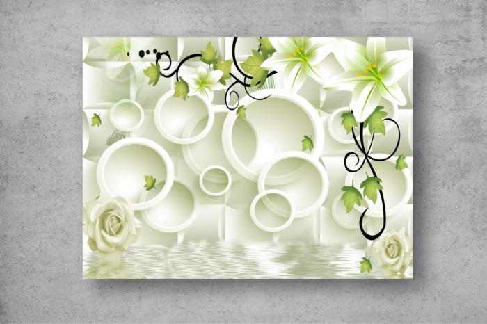 Tapet Premium Canvas - Cercurile si trandafirii 3d abstract [2]