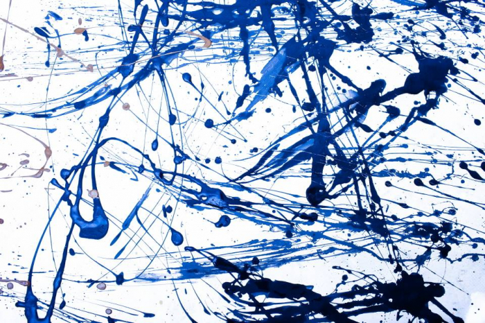 Tapet Premium Canvas - Cerneala albastra abstracta [3]