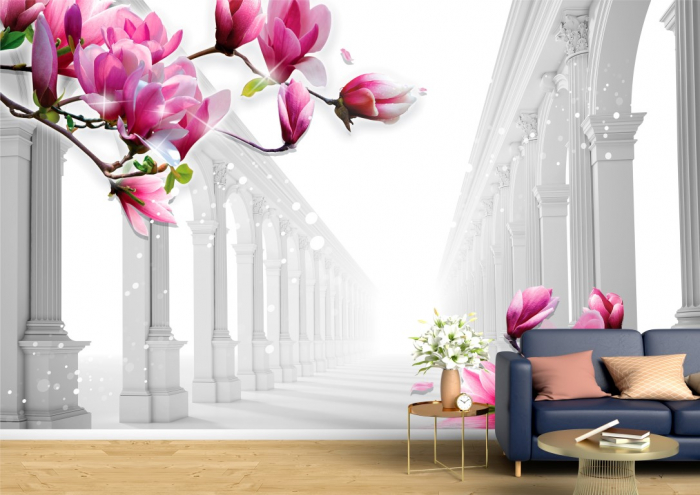 Tapet Premium Canvas - Coloane si magnolii [2]