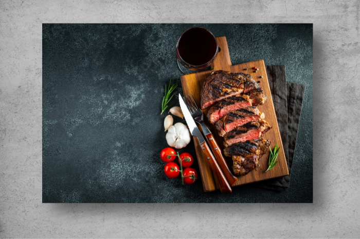 Tapet Premium Canvas - Coasta de porc cu rosii usturoi si vin rosu [2]