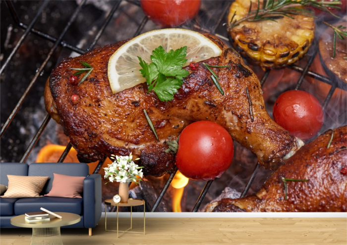 Tapet Premium Canvas - Copan de pui pe gratar cu legume [1]