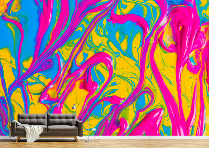 Tapet Premium Canvas - Culori pictate pe panza abstract [1]