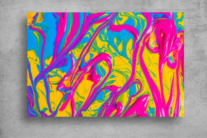 Tapet Premium Canvas - Culori pictate pe panza abstract [2]