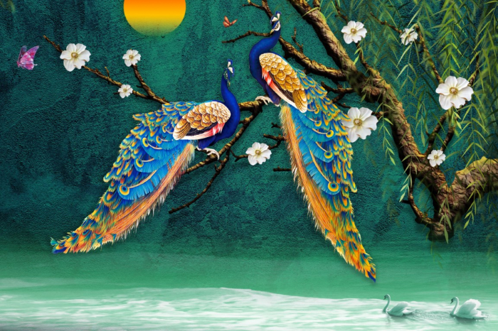 Tapet Premium Canvas - Fazani in natura [2]