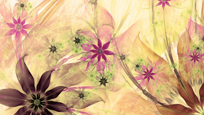 Tapet Premium Canvas - Flori abstracte [2]
