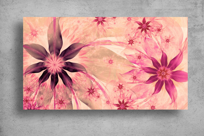 Tapet Premium Canvas - Flori colorate abstract [2]