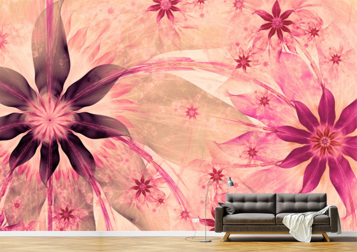 Tapet Premium Canvas - Flori colorate abstract [1]