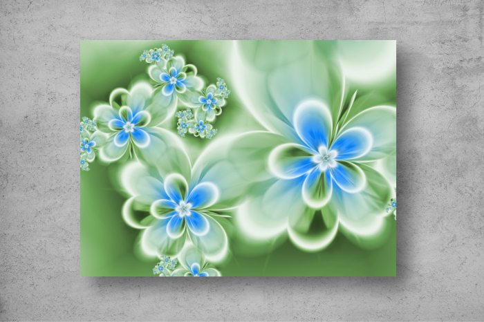 Tapet Premium Canvas - Florile albastre abstract [2]