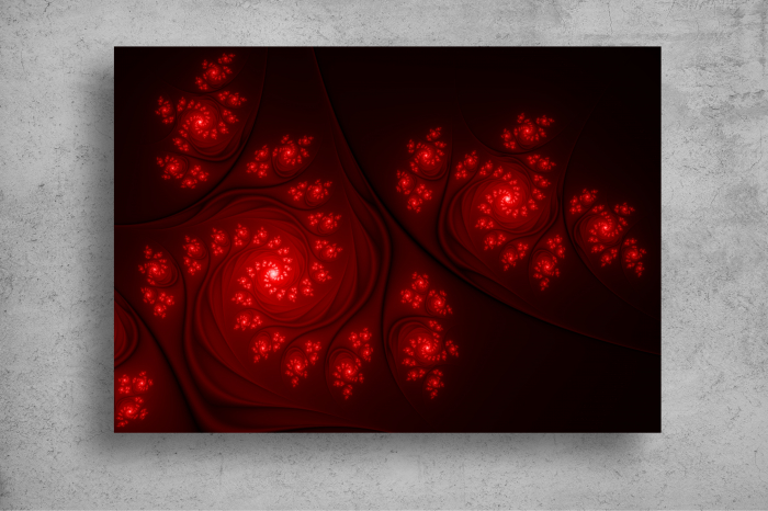 Tapet Premium Canvas - Florile rosii abstract [2]