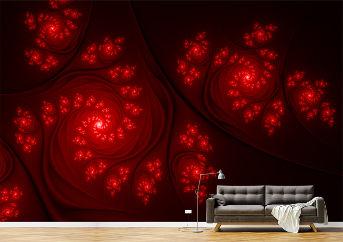 Tapet Premium Canvas - Florile rosii abstract [1]