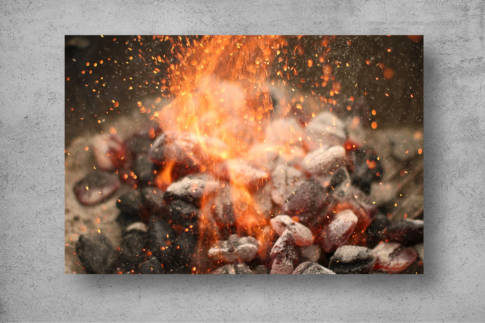 Tapet Premium Canvas - Foc si pietre abstract [2]
