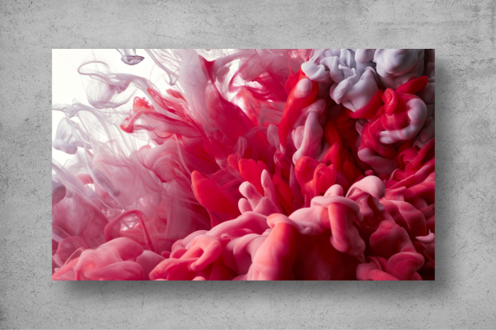 Tapet Premium Canvas - Fum colorat in gri si rosu abstract [2]
