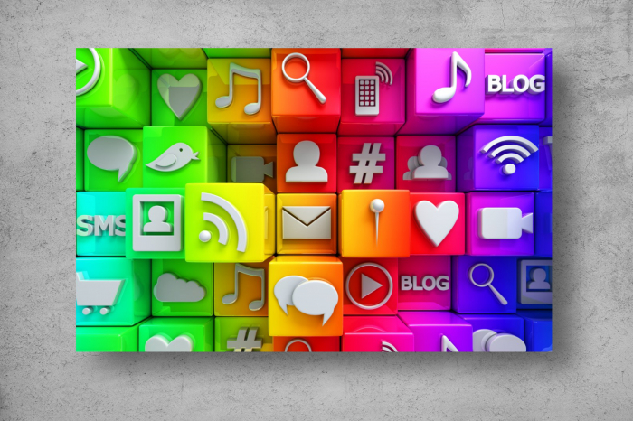 Tapet Premium Canvas - Iconite de web abstract 3d [2]