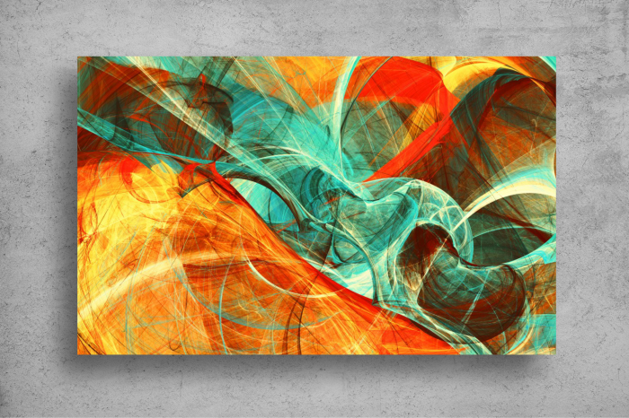 Tapet Premium Canvas - Linii si curbe colorate abstract [2]