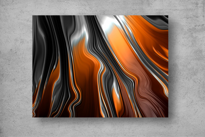 Tapet Premium Canvas - Linii si forme maronii abstract [2]