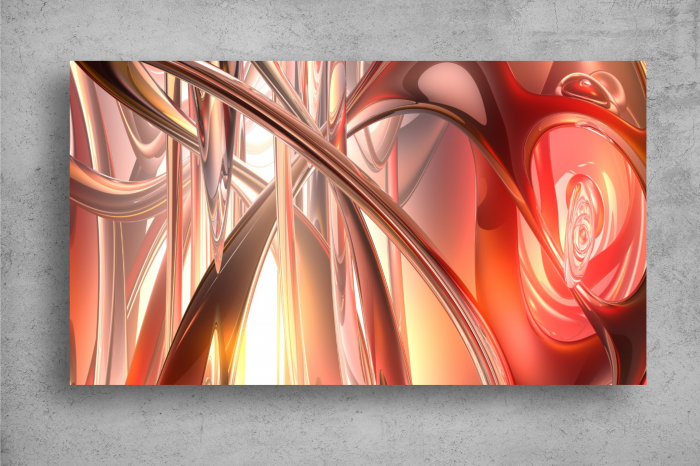 Tapet Premium Canvas - Linii si forme roz abstract [2]