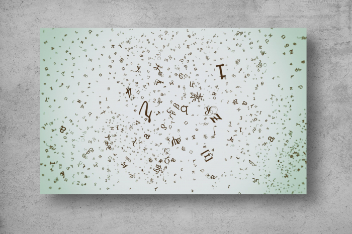 Tapet Premium Canvas - Literele alfabetului amestecate abstract [2]