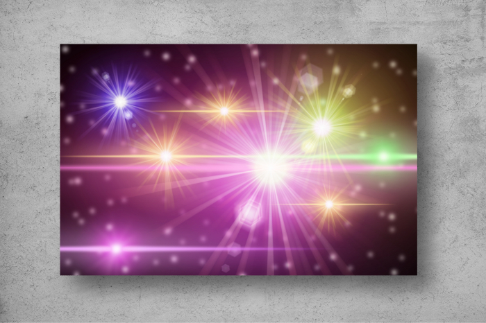 Tapet Premium Canvas - Lumini si culori abstract [2]