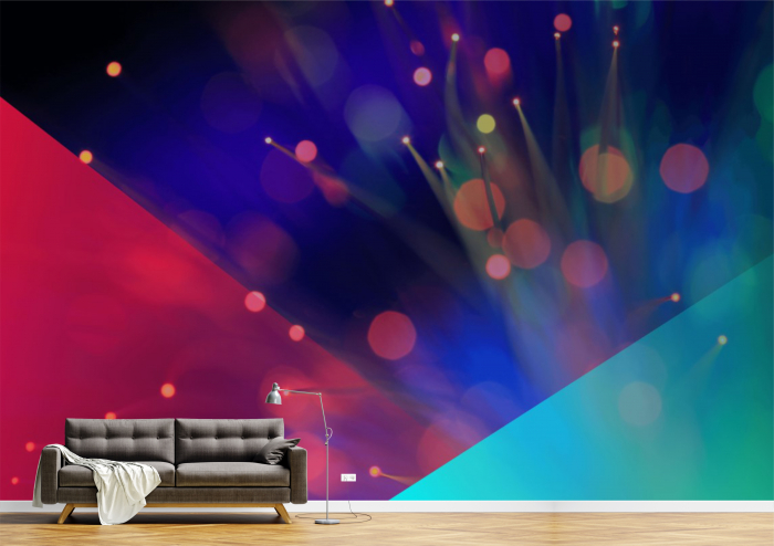 Tapet Premium Canvas - Lumini si forme multicolore [1]
