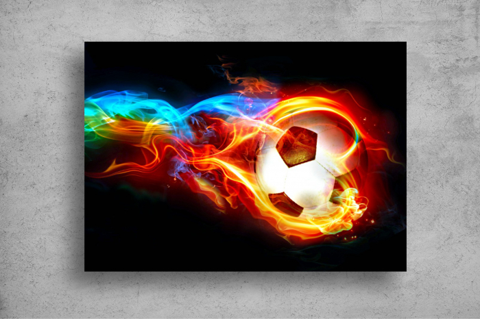 Tapet Premium Canvas - Mingea de fotbal abstract [2]