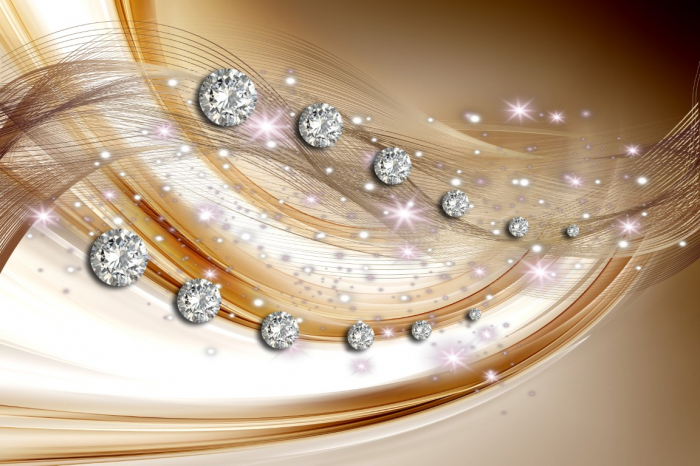 Tapet Premium Canvas - Model 3d abstract linii aurii [2]