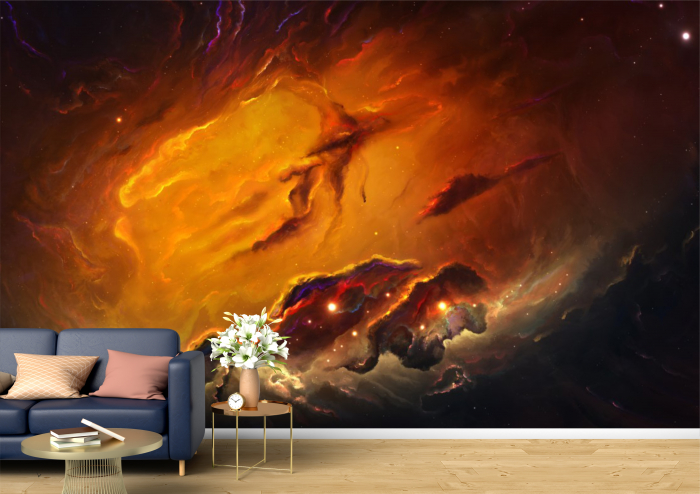 Tapet Premium Canvas - Norii si stelele pe cer abstract [1]
