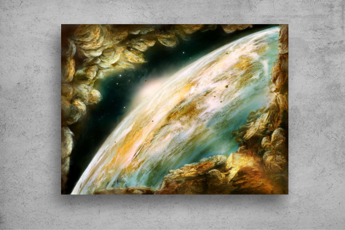 Tapet Premium Canvas - Pamantul 3d abstract [2]
