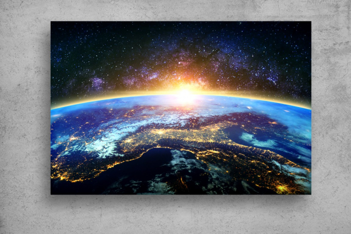 Tapet Premium Canvas - Pamantul si galaxia [2]